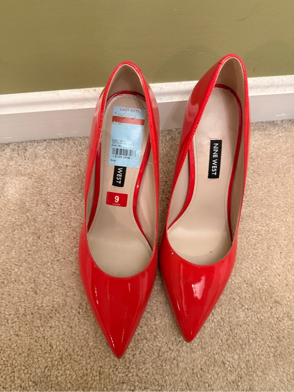 Nine West Red Patent Pointed Pumps